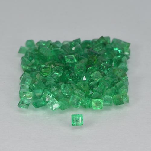 2.41캐럿 천연 따뜻한 녹색 에메랄드 보석, 스퀘어, 1.3×1.3 mm, SI