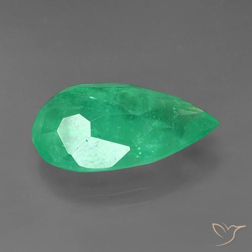 7.46캐럿 천연 밝은 녹색 에메랄드, 배 모양, SI