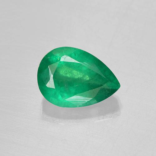 0.79캐럿 천연 그린 에메랄드, 배 모양, 7.1×5.2 mm, SI