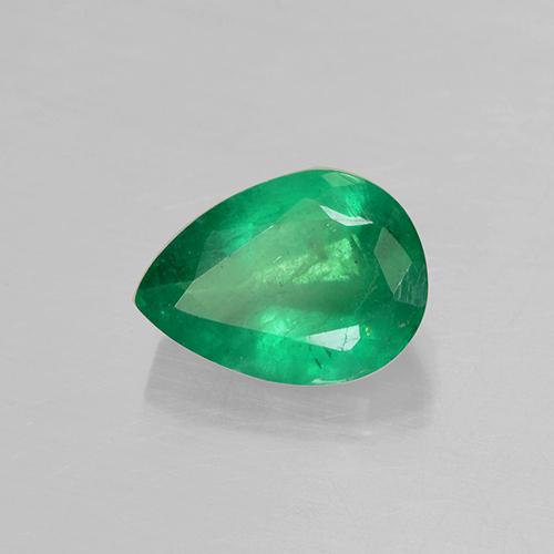 0.79캐럿 천연 그린 에메랄드, 배 모양, 7.1×5.2 mm, SI