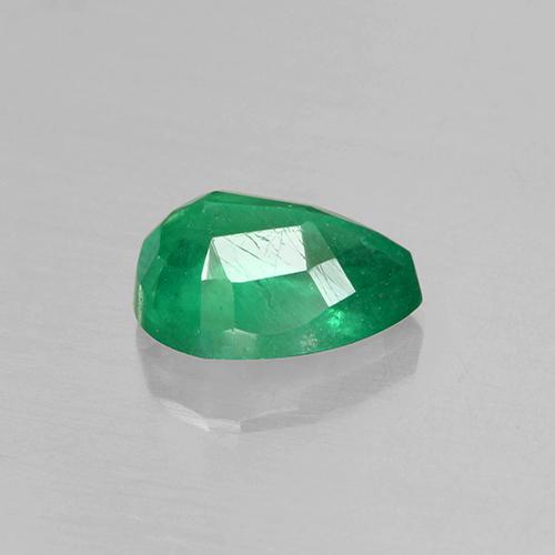 0.79캐럿 천연 그린 에메랄드, 배 모양, 7.1×5.2 mm, SI