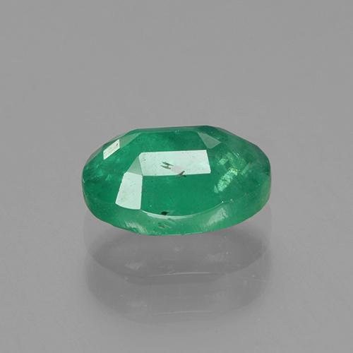 0.88캐럿 천연 미디엄 그린 에메랄드, 타원형 컷, 7×5.2 mm, SI