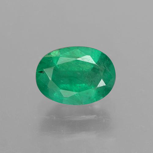0.82캐럿 천연 그린 에메랄드, 타원형 컷, 7×5.2 mm, SI