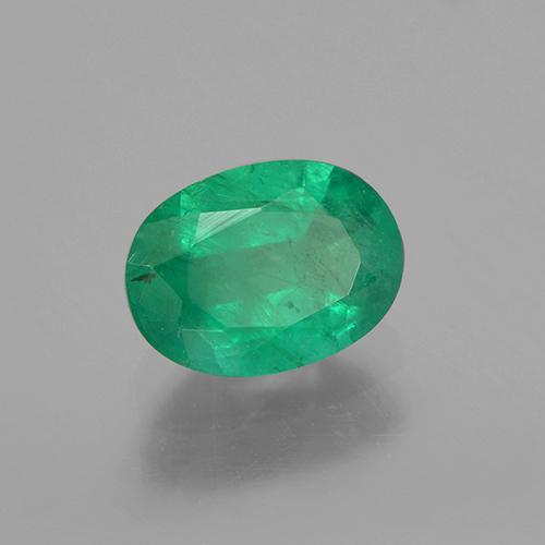 0.82캐럿 천연 그린 에메랄드, 타원형 컷, 7×5.2 mm, SI