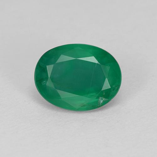 1.35캐럿 천연 미디엄 그린 에메랄드, 타원형 컷, 8.2×6.2 mm, SI