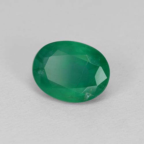 1.35캐럿 천연 미디엄 그린 에메랄드, 타원형 컷, 8.2×6.2 mm, SI