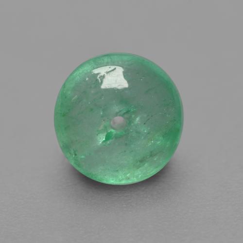 0.76캐럿 천연 라이트 그린 에메랄드, 라운드 컷, 5.47 mm, 투명한