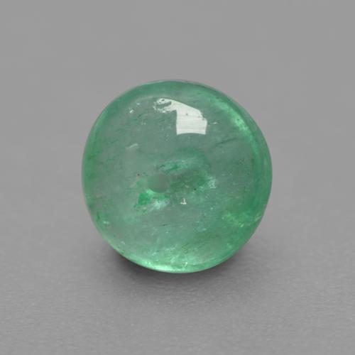 0.76캐럿 천연 라이트 그린 에메랄드, 라운드 컷, 5.47 mm, 투명한