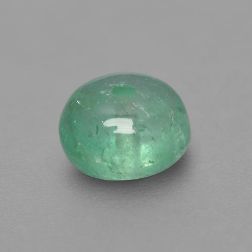 0.76캐럿 천연 라이트 그린 에메랄드, 라운드 컷, 5.47 mm, 투명한