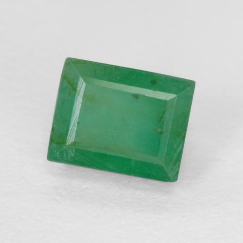 0.53캐럿 천연 따뜻한 녹색 에메랄드, 바게트, 4.9×3.9 mm, SI-I1