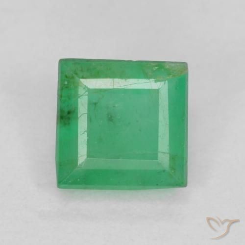 0.38ct 자연스러운 황록색 에메랄드, 정사각형, VS-SI