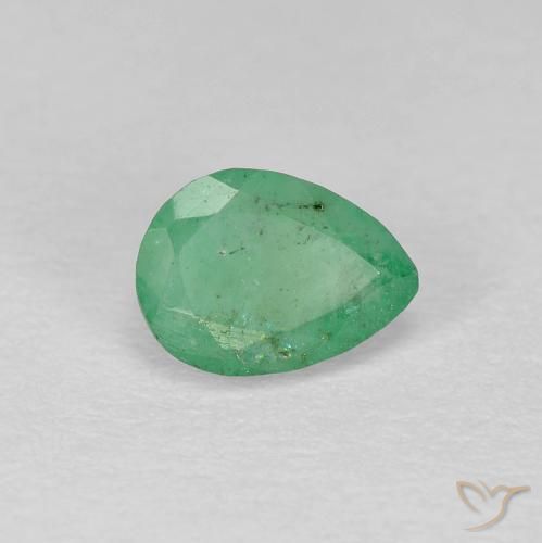 0.51ct 자연스러운 피스타치오 그린 에메랄드, 배 모양, SI-I1