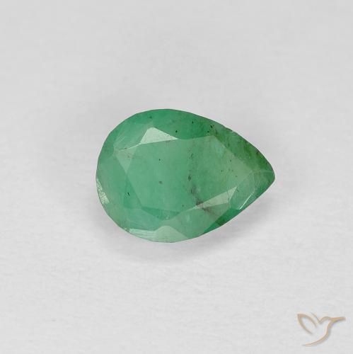 0.46ct 자연스러운 미디엄 라이트 그린 에메랄드, 배 모양, SI-I1
