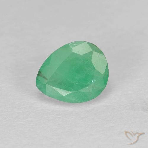 0.47캐럿 천연 라이트 그린 에메랄드, 배 모양, 5.6×4.6 mm, SI-I1