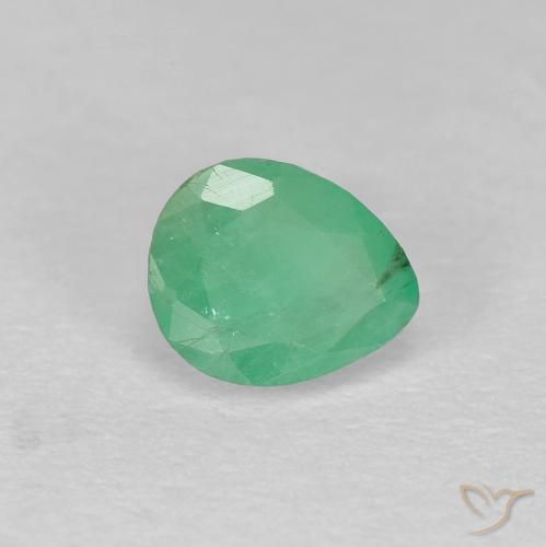 0.47캐럿 천연 라이트 그린 에메랄드, 배 모양, 5.6×4.6 mm, SI-I1