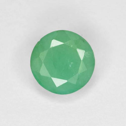 0.48캐럿 천연 밝은 그린 에메랄드, 라운드 컷, 5.13 mm, VS