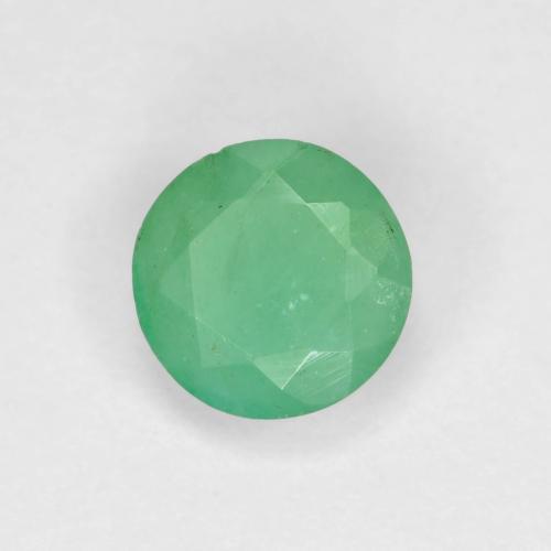 0.48캐럿 천연 밝은 그린 에메랄드, 라운드 컷, 5.13 mm, VS
