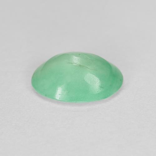 0.97캐럿 천연 라이트 그린 에메랄드, 타원형 컷, 8.1×6.1 mm, SI-I1