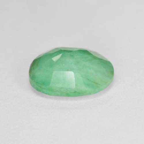 2.39캐럿 천연 라이트 샴록 그린 에메랄드, 타원형 컷, 10.1×8.2 mm, SI-I1