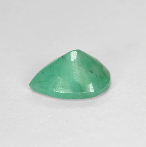 0.67캐럿 천연 쿨 그린 에메랄드, 배 모양, 7.1×5.2 mm, SI-I1