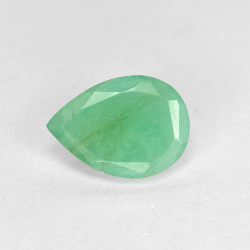 0.64캐럿 천연 피스타치오 그린 에메랄드, 배 모양, 7.2×5.2 mm, SI-I1