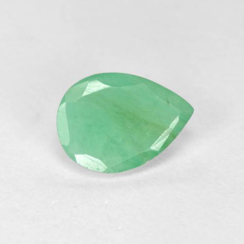 0.64캐럿 천연 피스타치오 그린 에메랄드, 배 모양, 7.2×5.2 mm, SI-I1