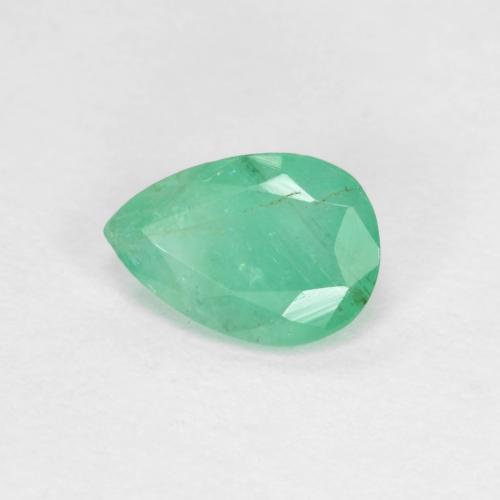 0.56캐럿 천연 쿨 그린 에메랄드, 배 모양, 7.1×4.9 mm, SI-I1