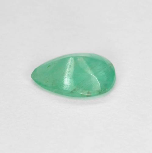 0.56캐럿 천연 쿨 그린 에메랄드, 배 모양, 7.1×4.9 mm, SI-I1