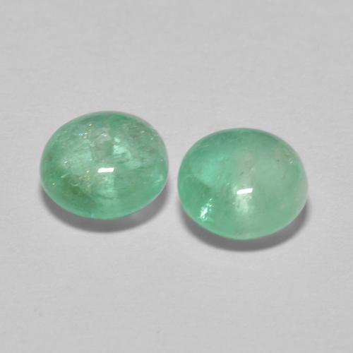 1.34캐럿 천연 라이트 그린 에메랄드 보석, 라운드 컷, 5.40 mm, 투명한