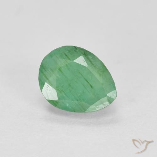 0.47ct 자연스러운 펀 그린 에메랄드, 배 모양, SI