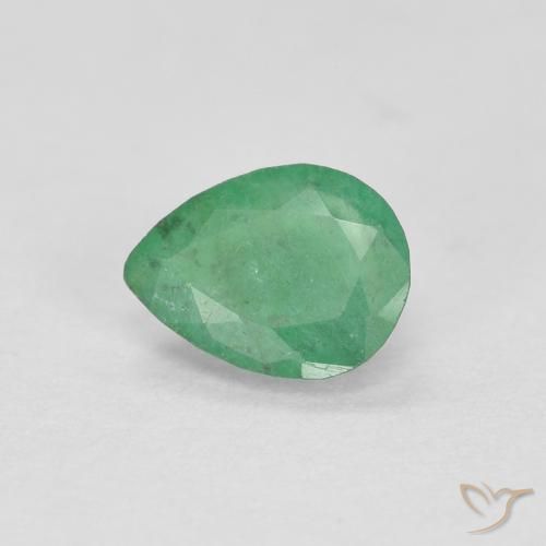 0.32ct 자연스러운 클로버 그린 에메랄드, 배 모양, SI