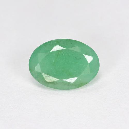 0.66캐럿 천연 미디엄 그린 에메랄드, 타원형 컷, 7×5 mm, VS-SI