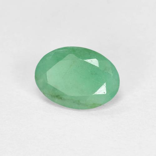 0.66캐럿 천연 미디엄 그린 에메랄드, 타원형 컷, 7×5 mm, VS-SI