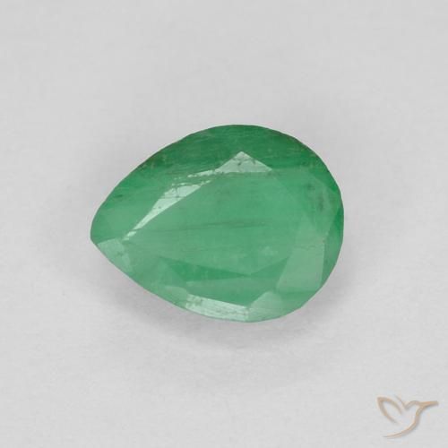 0.36ct 자연스러운 미디엄 그린 에메랄드, 배 모양, VS-SI