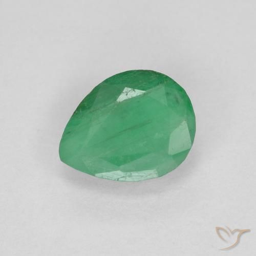 0.36캐럿 천연 미디엄 그린 에메랄드, 배 모양, 5.5×4.3 mm, VS-SI