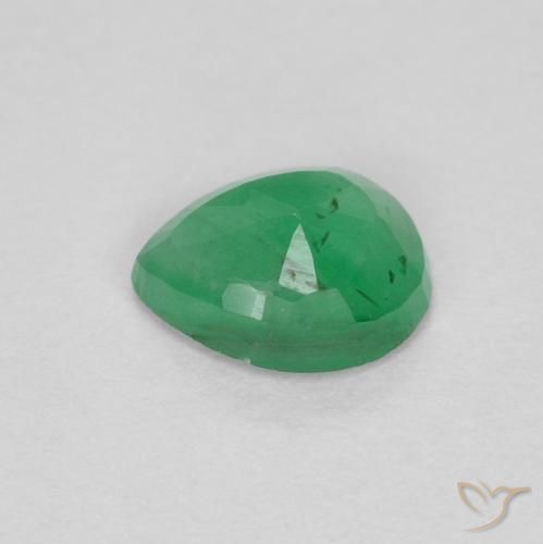 0.36캐럿 천연 미디엄 그린 에메랄드, 배 모양, 5.5×4.3 mm, VS-SI