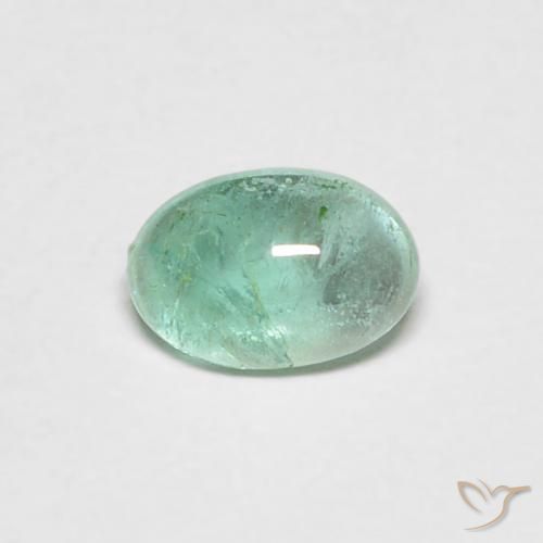 0.40ct 자연스러운 연한 초록색 에메랄드, 타원형, 투명한