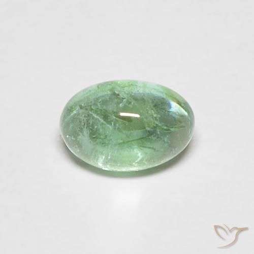 0.42ct 자연스러운 라이트 민트 에메랄드, 타원형, 투명한