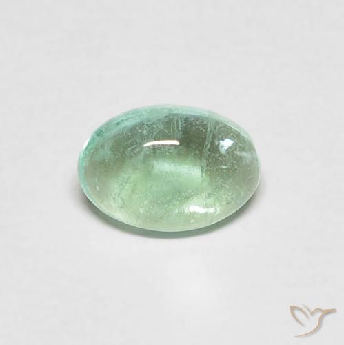 0.40ct 자연스러운 라이트 민트 그린 에메랄드, 타원형, 투명한
