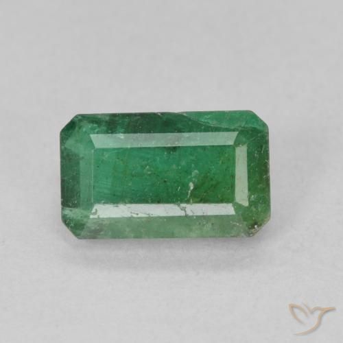 1.06ct 자연스러운 연한 초록색 에메랄드, 에메랄드 컷, SI