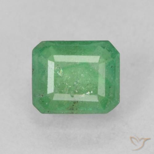 0.81ct 자연스러운 연한 초록색 에메랄드, 에메랄드 컷, SI