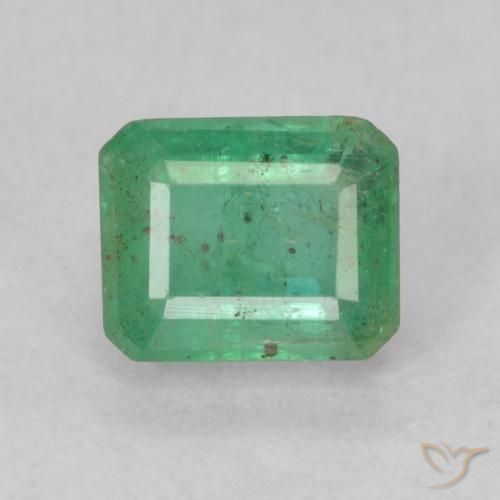 0.74ct 자연스러운 라이트 쿨 그린 에메랄드, 에메랄드 컷, SI