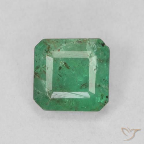 0.52ct 자연스러운 쿨 그린 에메랄드, 에메랄드 컷, SI