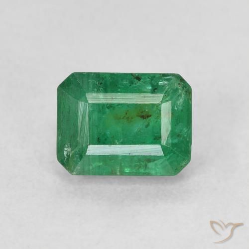 0.94ct 자연스러운 쿨 그린 에메랄드, 에메랄드 컷, SI