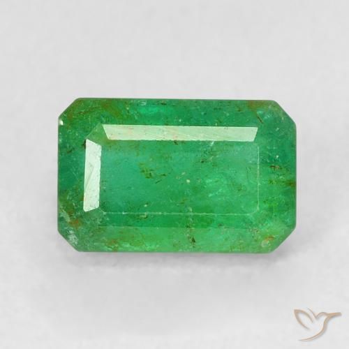 0.66ct 자연스러운 황록색 에메랄드, 에메랄드 컷, SI