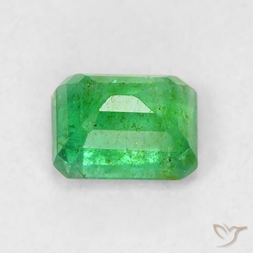 0.50캐럿 천연 토끼풀 그린 에메랄드, 에메랄드 컷, 5.1×4 mm, SI