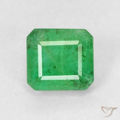 0.72ct 자연스러운 미디엄 그린 에메랄드, 에메랄드 컷, SI-I1
