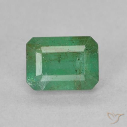 0.57ct 자연스러운 미디엄 그린 에메랄드, 에메랄드 컷, SI