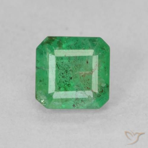 0.35ct 자연스러운 토끼풀 그린 에메랄드, 에메랄드 컷, SI-I1