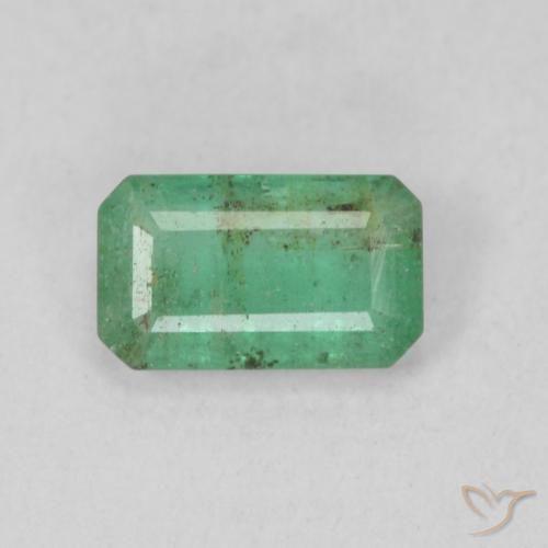 0.48ct 자연스러운 미디엄 그린 에메랄드, 에메랄드 컷, SI